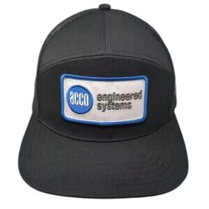 Cap America Acco Engineered Systems Trucker Hat Black Snapback OS Mesh Patch